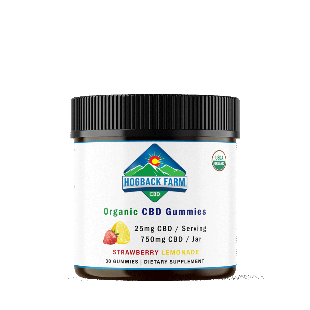 25mg Organic CBD Gummies, Strawberry Lemonade, THC FREE